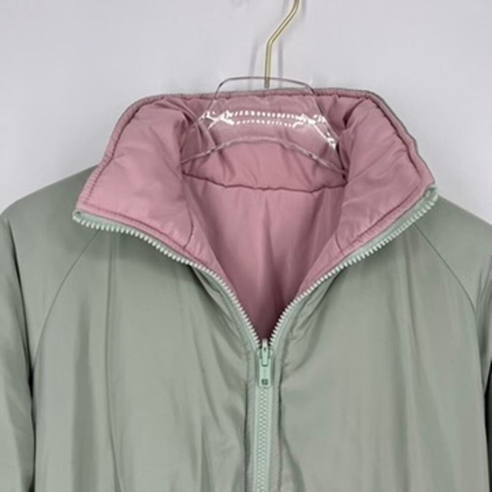 Brandy Melville Faith Reversible Puffer Jacket Oversized Pink Green John Galt - Picture 4 of 6